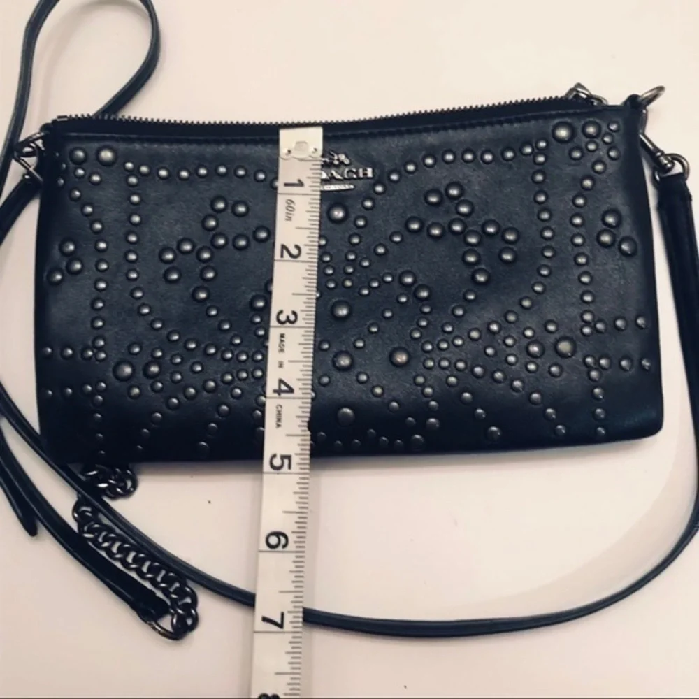 Coach studded metallic leather crossbody
